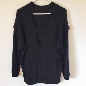 Zara black open back knit sweater